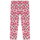 Girls Ivory & Pink Hearts Leggings, 1, hi-res