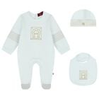 Baby Boys Blue Logo Babygrow Gift Set , 2, hi-res