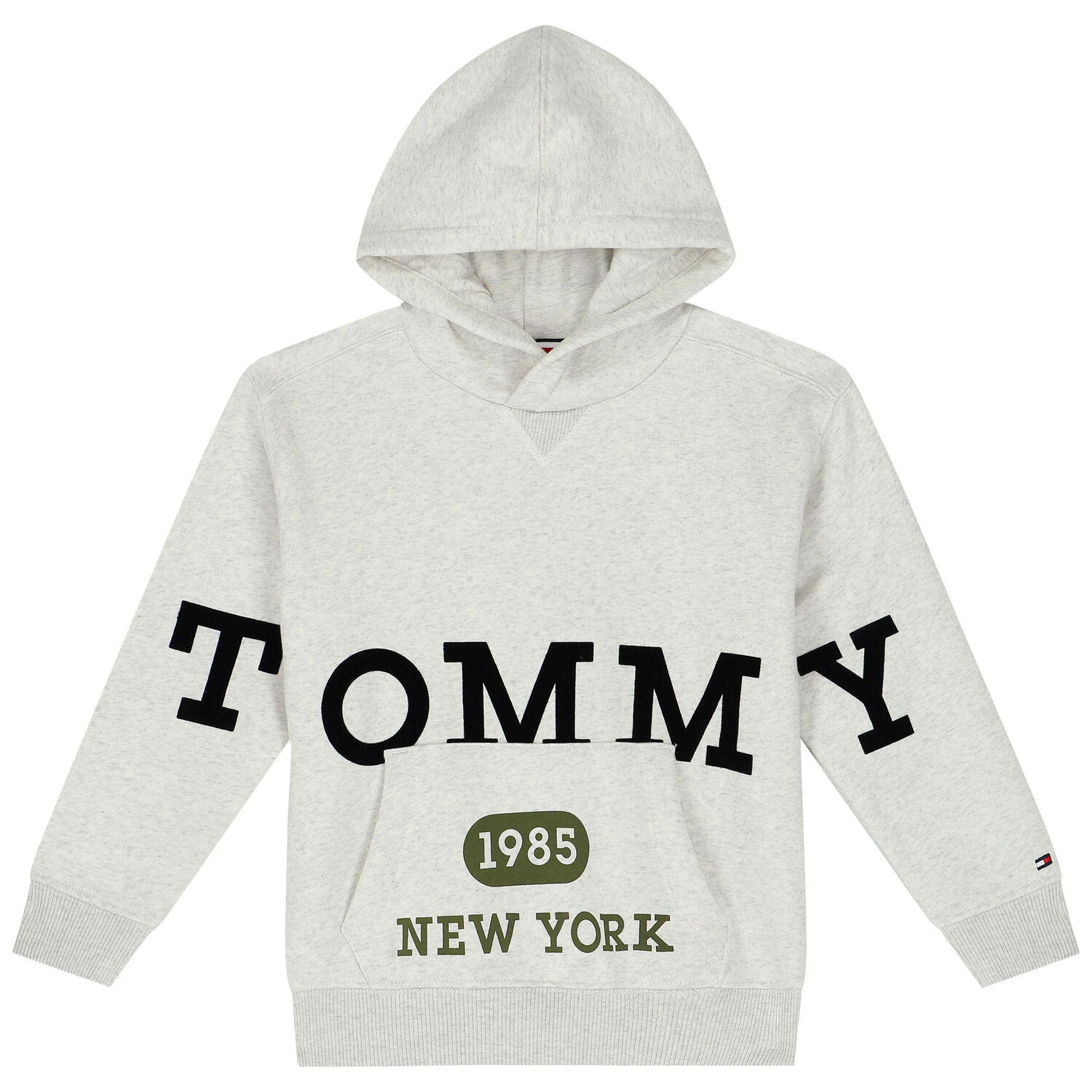 Boys Ivory Logo Hooded Top, 1, hi-res