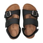 Boys Black Logo Sandals, 1, hi-res