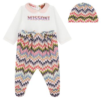 Baby Girls Multi-Coloured Zig Zag Babygrow Gift Set