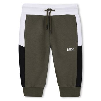 Younger Boys Green Logo Joggers