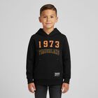 Boys Black Logo Hooded Top, 1, hi-res