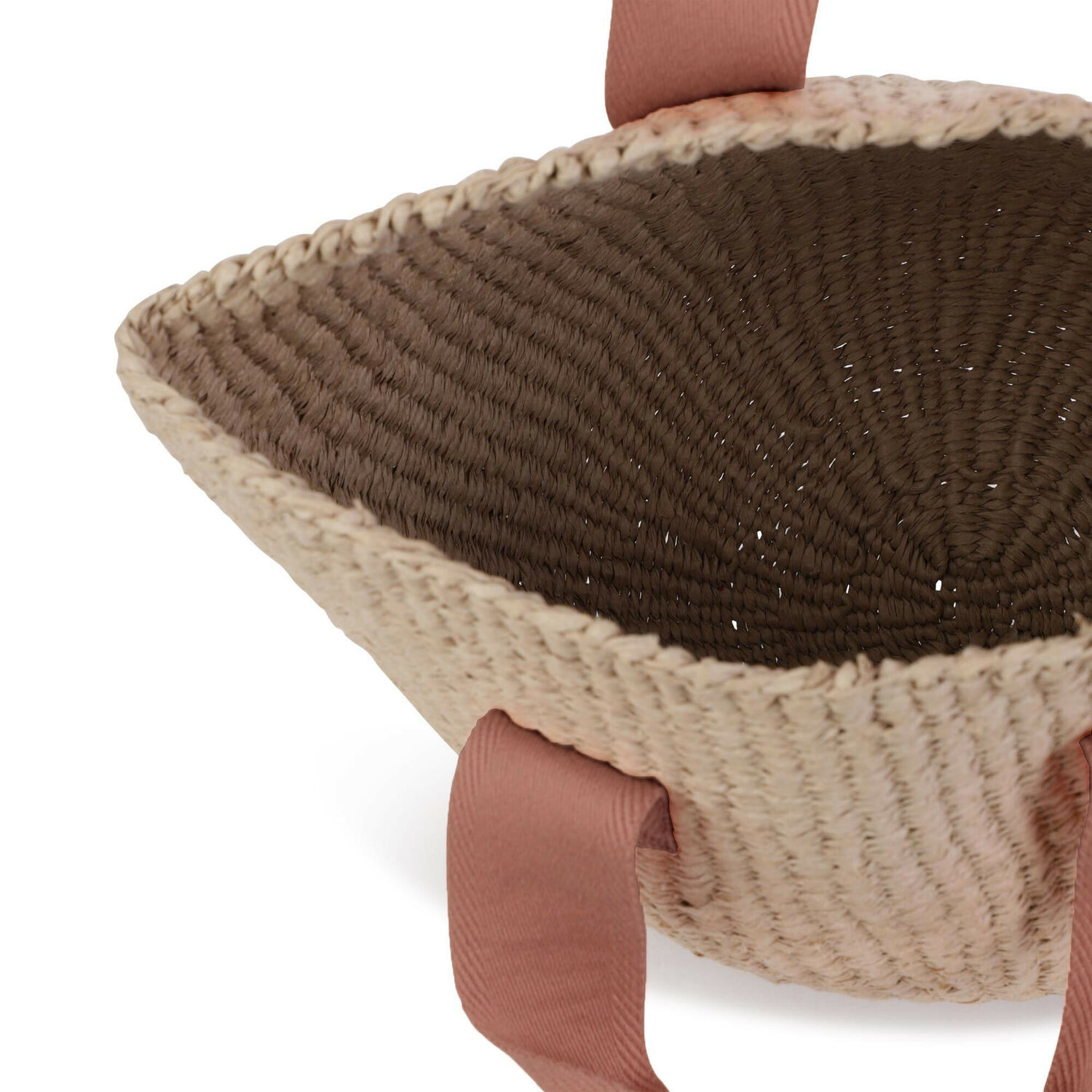 Girls Beige Logo Straw Handbag, 1, hi-res