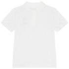 Boys White Logo Polo Shirt, 3, hi-res