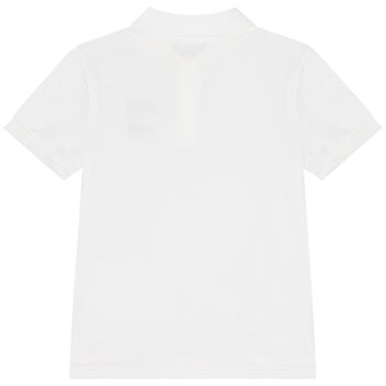 Boys White Logo Polo Shirt