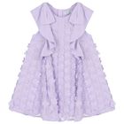 Girls Lilac Flowers Chiffon Dress, 2, hi-res