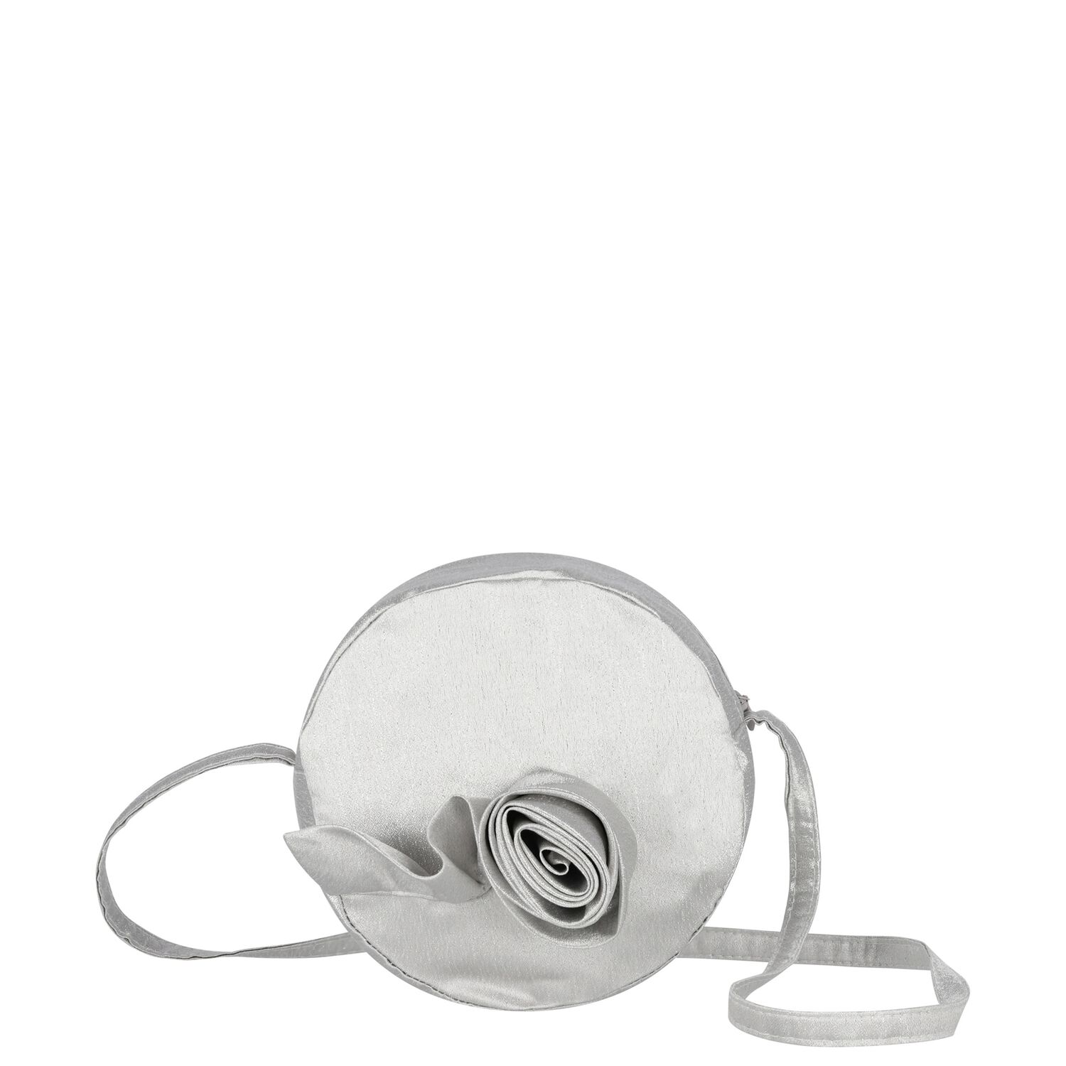 Girls Silver Rose Circular Shoulder Bag, 1, hi-res image number null
