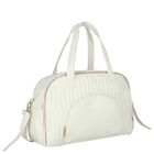 Ivory Faux Leather Quilted Baby Changing Bag, 2, hi-res