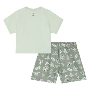 Boys Green Logo Stars Wars Shorts Set