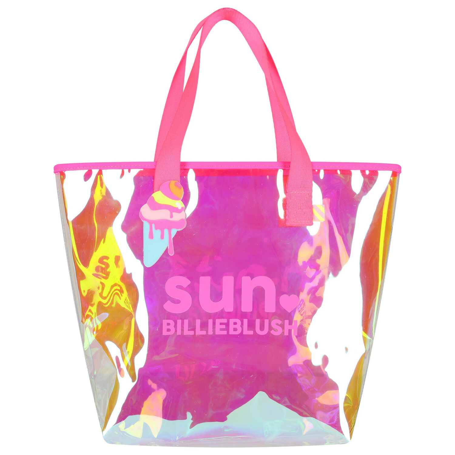Girls Pink Iridescent Ice Cream Tote Bag, 1, hi-res