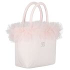 Girls Pink Logo Ruffled Hand Bag, 1, hi-res
