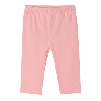 Girls Pink Logo Leggings