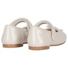 Girls Ivory Diamante Flower Shoes, 1, hi-res