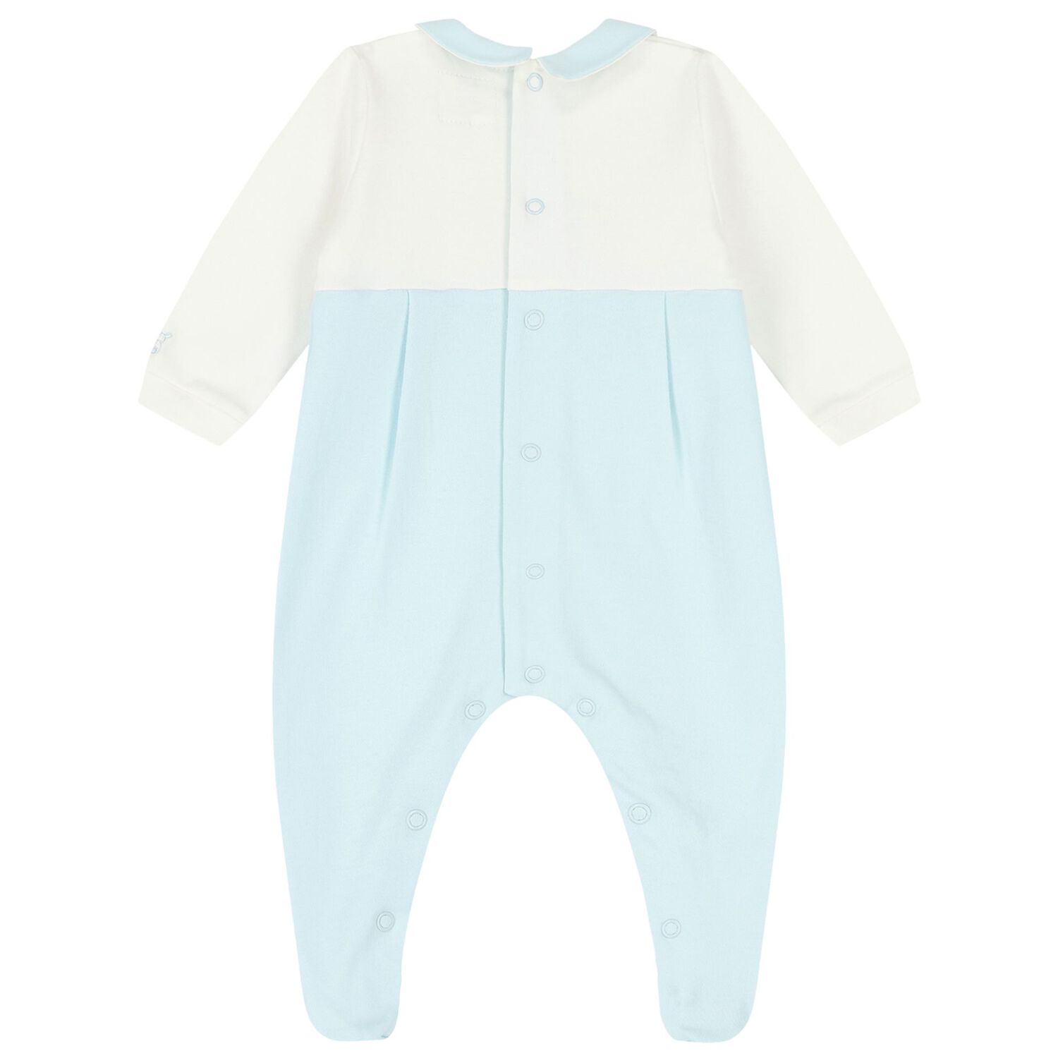 Baby Boys Blue & White Teddy Bear Babygrow, 1, hi-res image number null