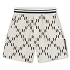 Younger Boys Ivory & Black Monogram Logo Shorts Set, 1, hi-res