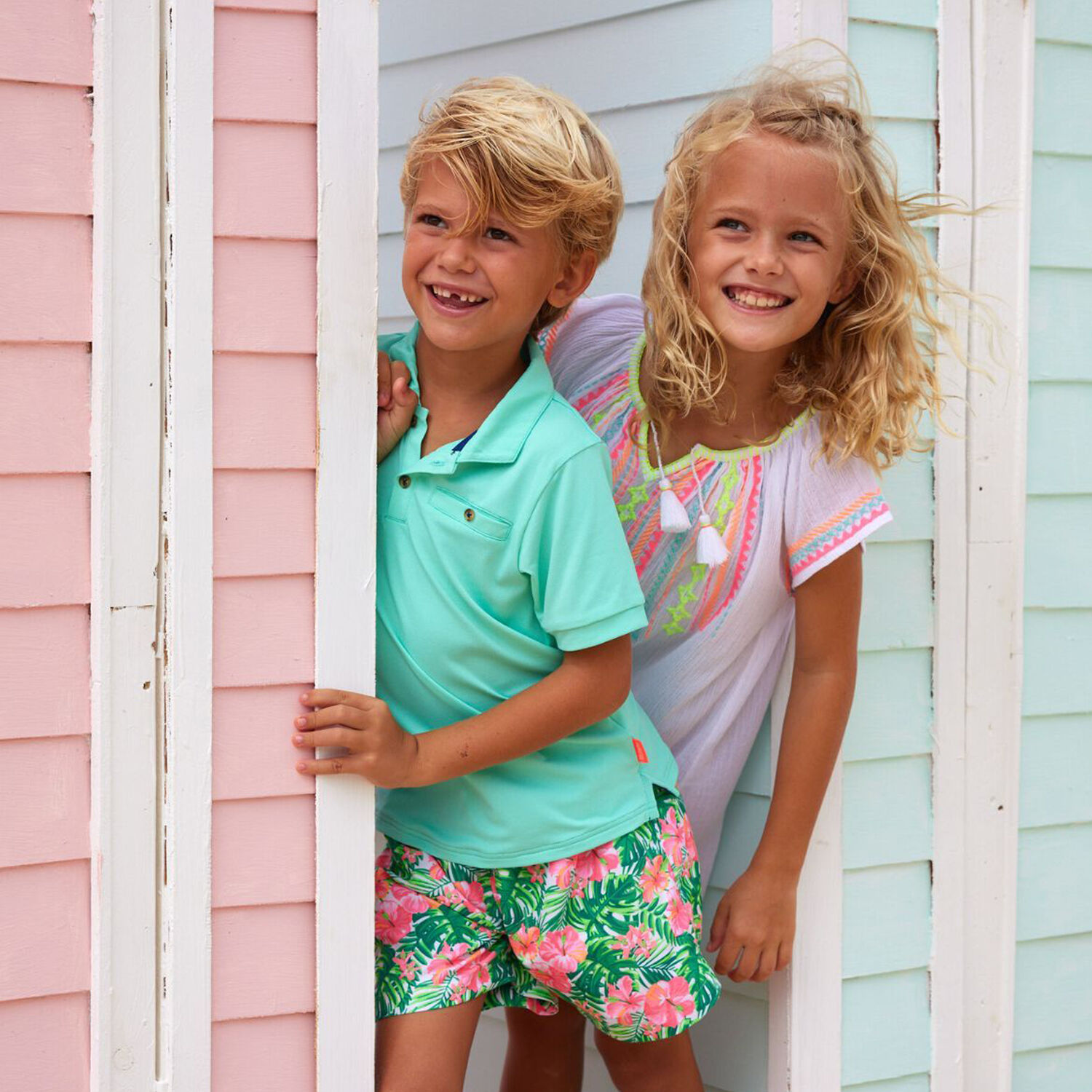Girls White Embroidered Beach Dress, 1, hi-res