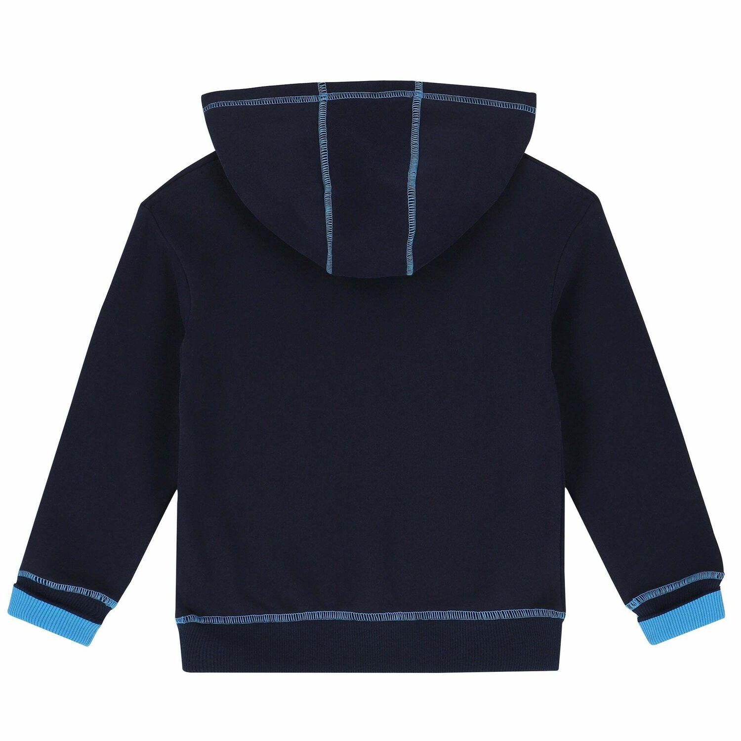 Boys Navy Logo Hooded Top, 1, hi-res