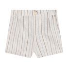 Baby Boys White & Beige Linen Shorts Set, 1, hi-res