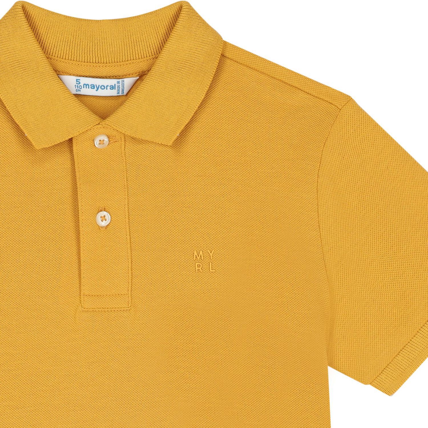 Boys Yellow Logo Polo Shirt, 4, hi-res