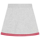 Girls Grey Logo Knitted Skirt, 1, hi-res