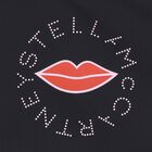 Girls Black Lips & Logo Sleeveless Top, 1, hi-res