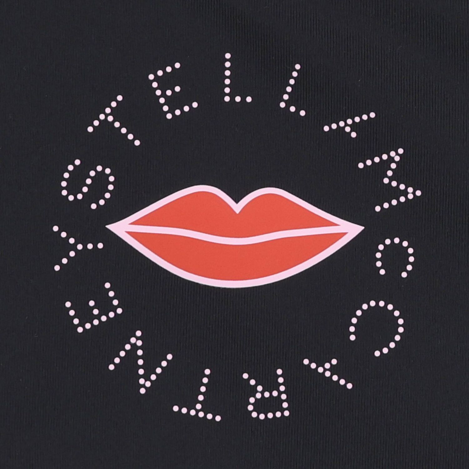 Girls Black Lips & Logo Sleeveless Top, 1, hi-res