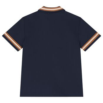 Boys Navy Blue Logo Polo Shirt