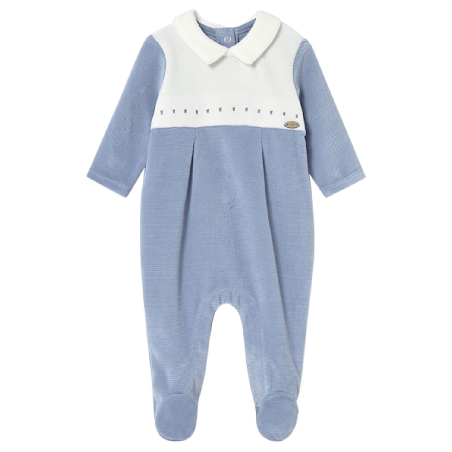 Baby Boys Blue & White Babygrow, 1, hi-res