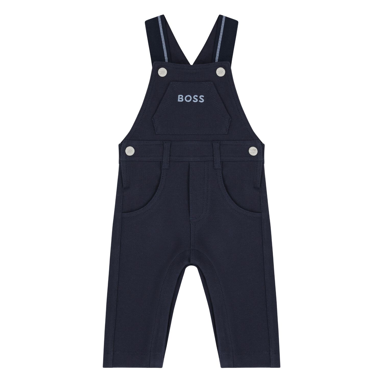 Baby Boys Navy Blue Denim Dungaree, 1, hi-res