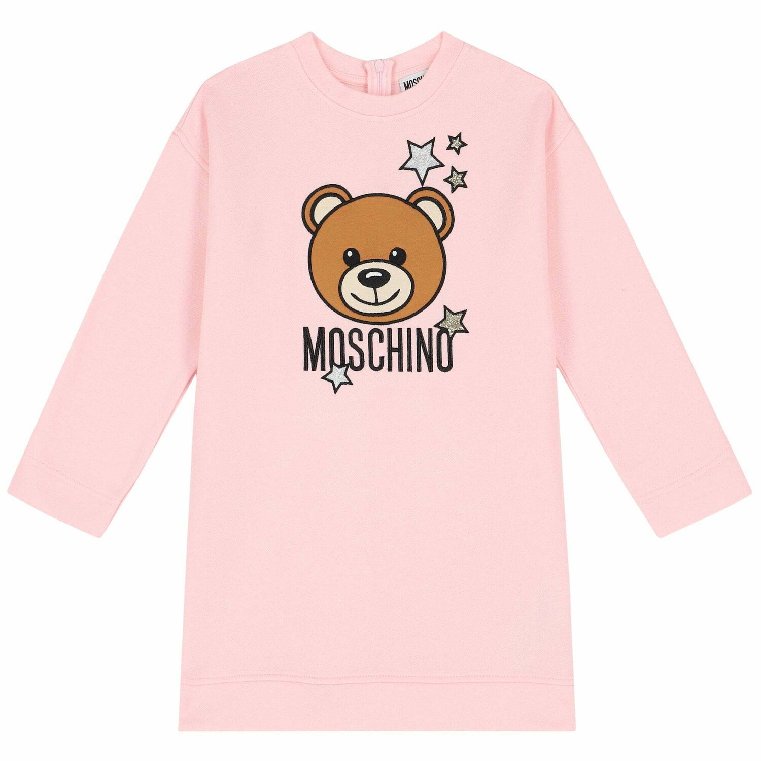 Girls Black Glitter Logo Dress, 3, hi-res