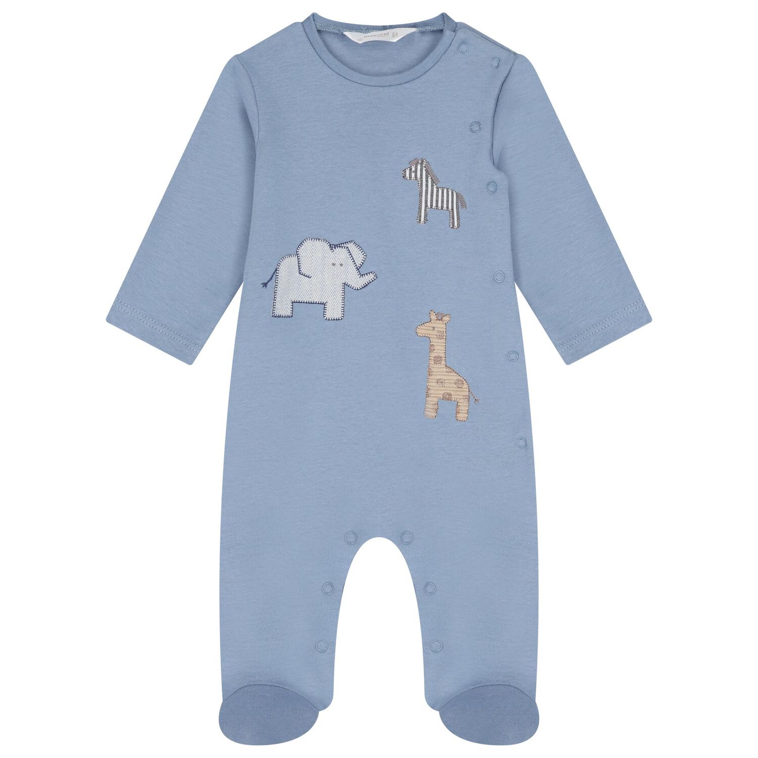 Baby Boys Beige & Blue Babygrows ( 2-Pack ), 2, hi-res