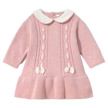 Baby Girls Pink Cable Knit Dress