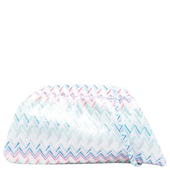 Girls Blue & White Embellished Logo Zig Zag Bag