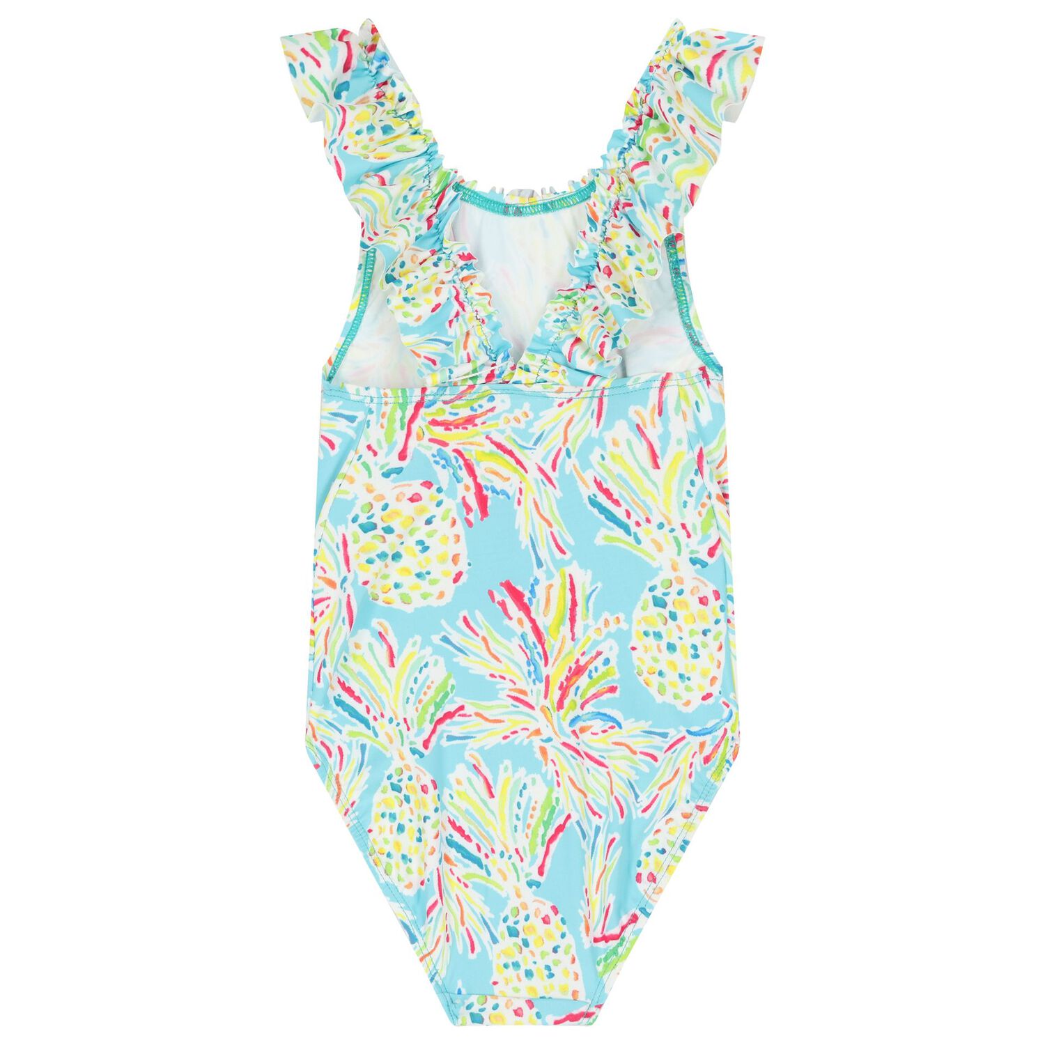 Girls Aqua Pineapple Swimsuit, 1, hi-res image number null
