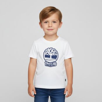 Younger Boys White Logo T-Shirt