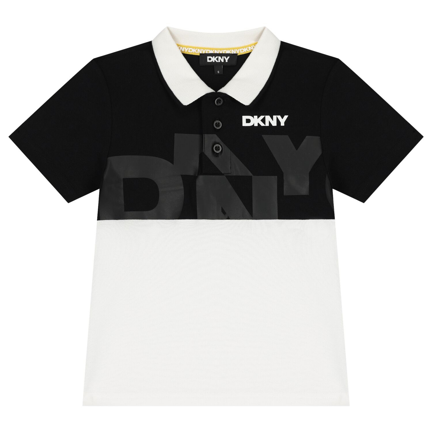 Boys Black & White Logo Polo Shirt, 1, hi-res