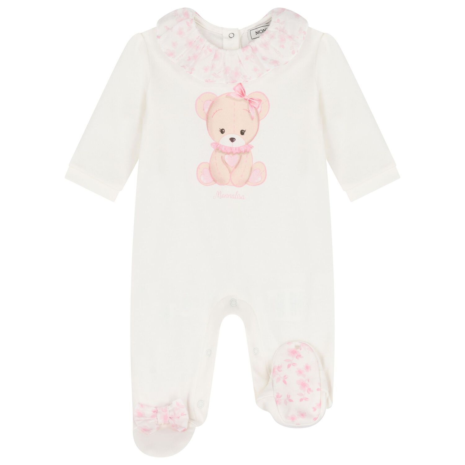 Baby Ivory & Pink Teddy Bear Babygrow Gift Set, 1, hi-res