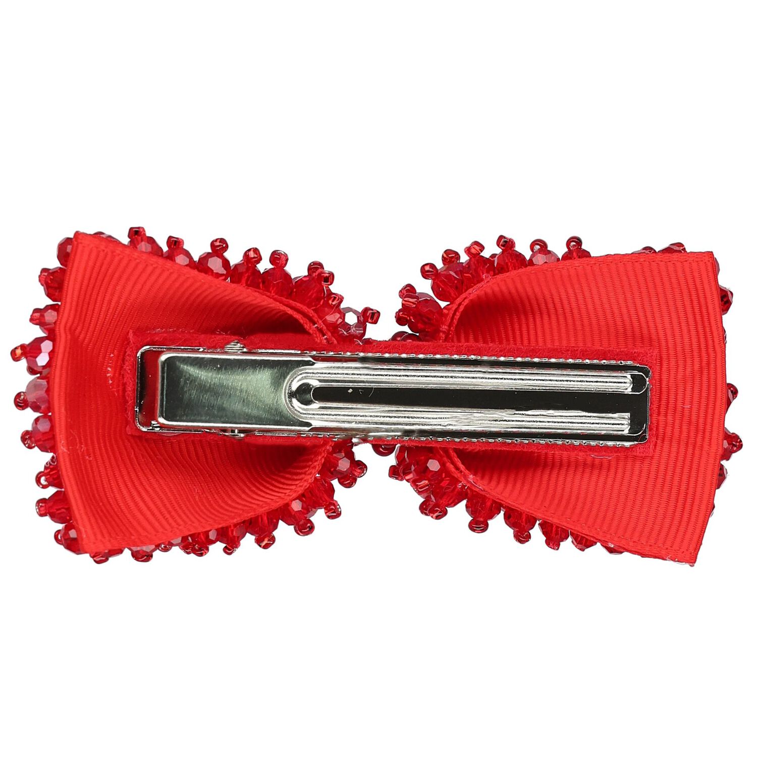 Girls Red Embellished Bow Hair Clip, 3, hi-res image number null