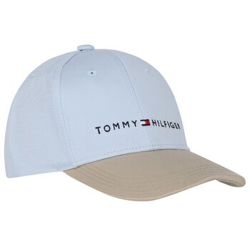 Beige & Blue Logo Cap