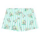 Younger Boys White & Aqua Dinosaur Swim Shorts Set, 2, hi-res