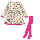 Girls Ivory Heart Dress Set, 1, hi-res