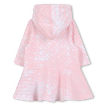 Younger Girls Pink & White Logo Hooded Dress