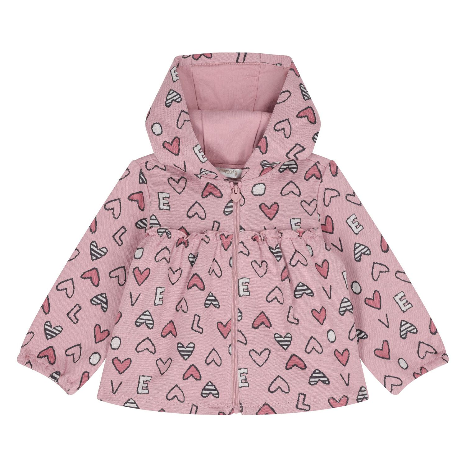 Baby Girls Ivory & Pink 3 Piece Tracksuit, 1, hi-res