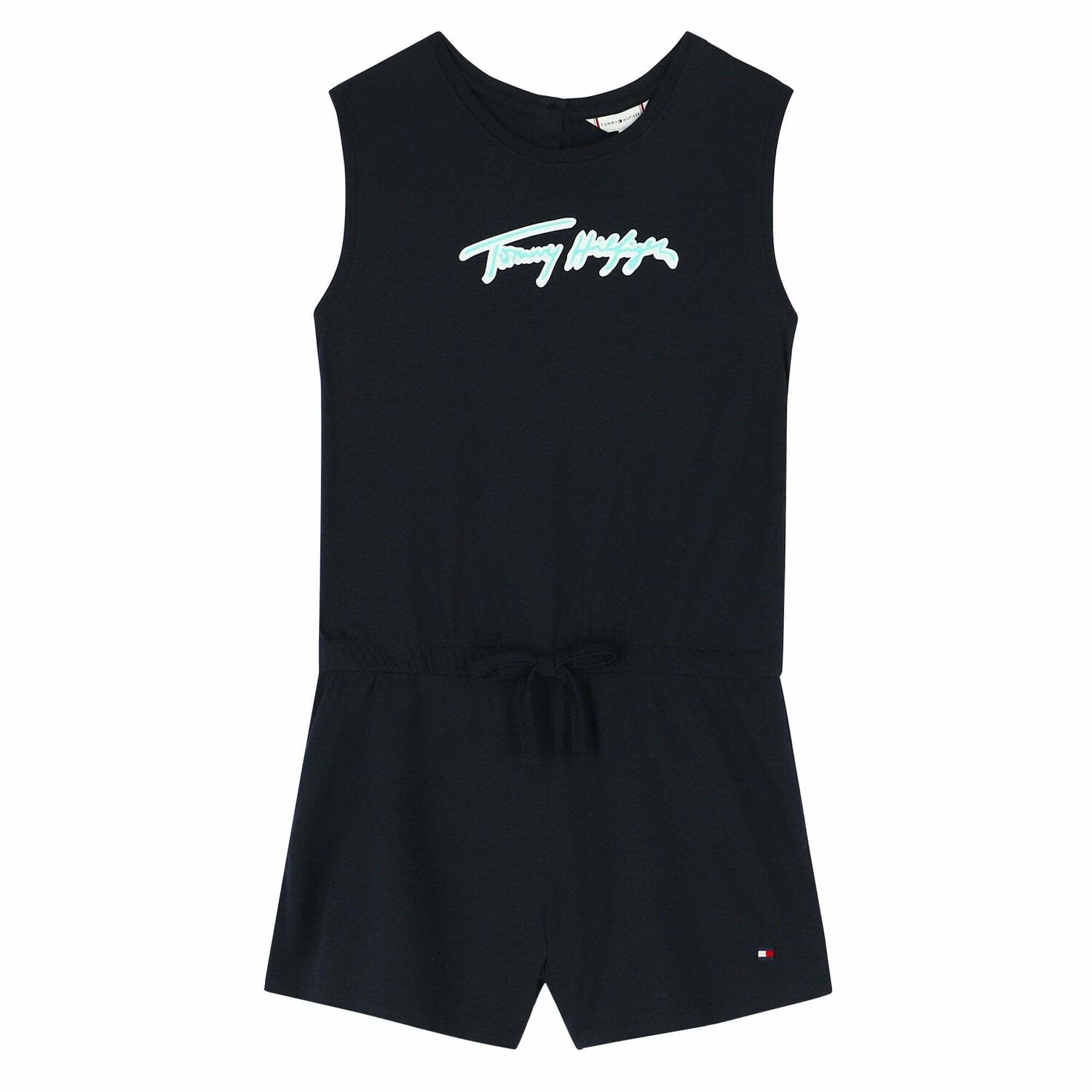Girls Navy Logo Playsuit, 1, hi-res