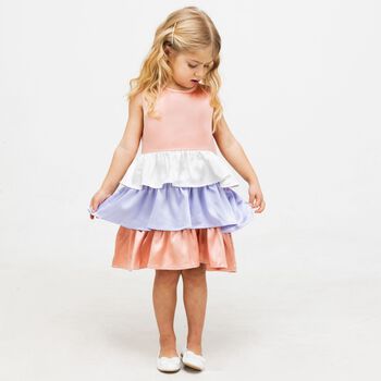 Girls Multi-Colored Layered Dress