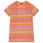 Girls Pink & Orange Zig Zag Dress, 1, hi-res
