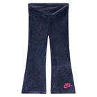 Younger Girls Navy Blue Velour Leggings, 1, hi-res
