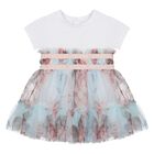 Baby Girls White & Green Tulle Dress Set, 1, hi-res