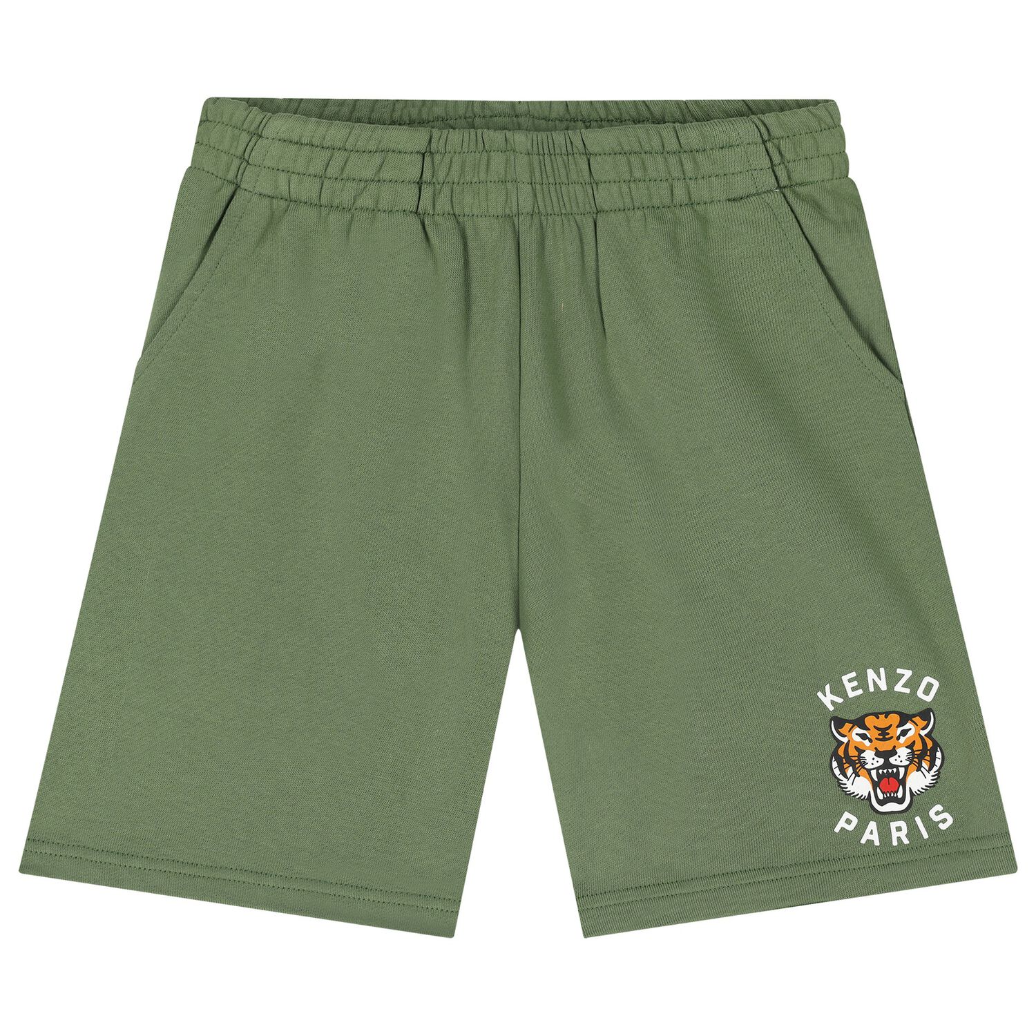Boys Khaki Tiger Logo Shorts, 2, hi-res image number null